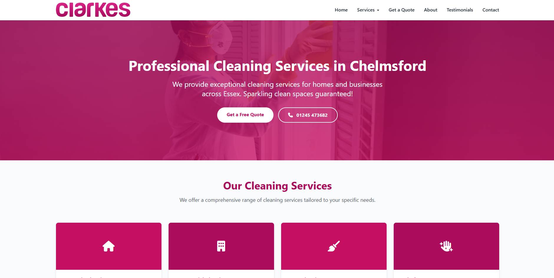 Clarkes Cleaning website preview