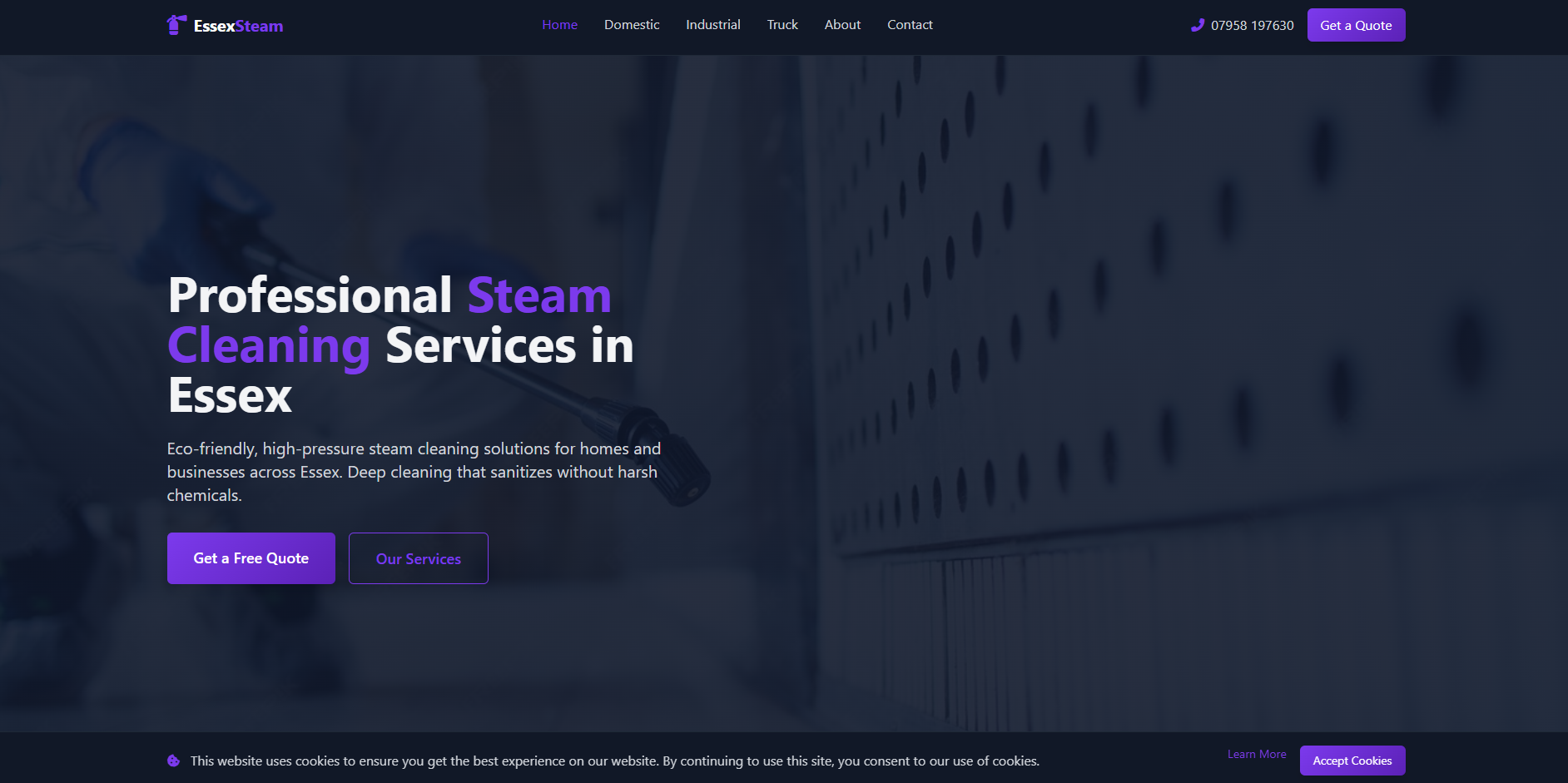 Essex Steam Cleaning website preview