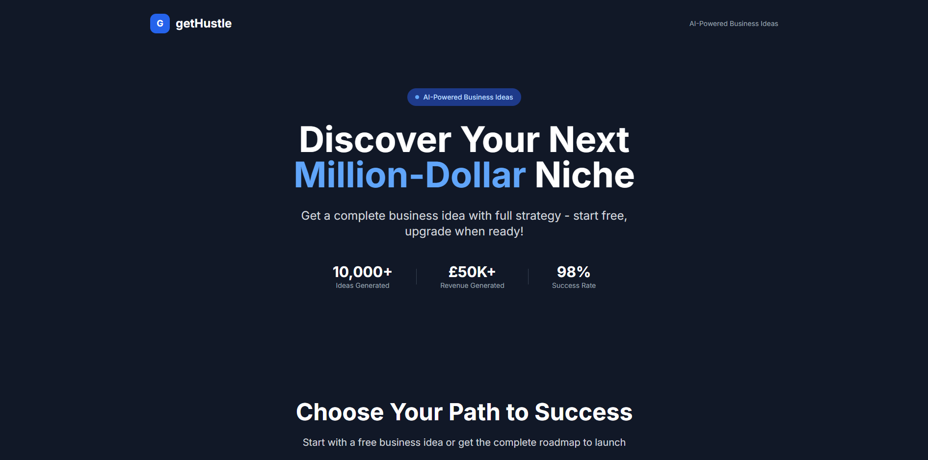 getHustle website preview